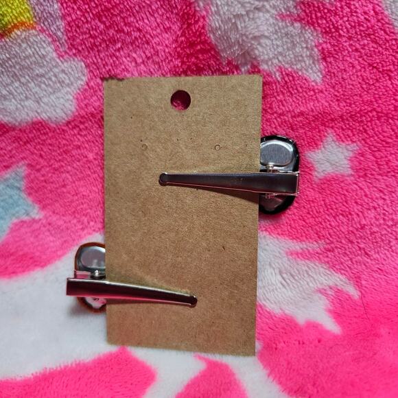 Black and Orange Monster Tab Hair Clip Set - Picture 2 of 2